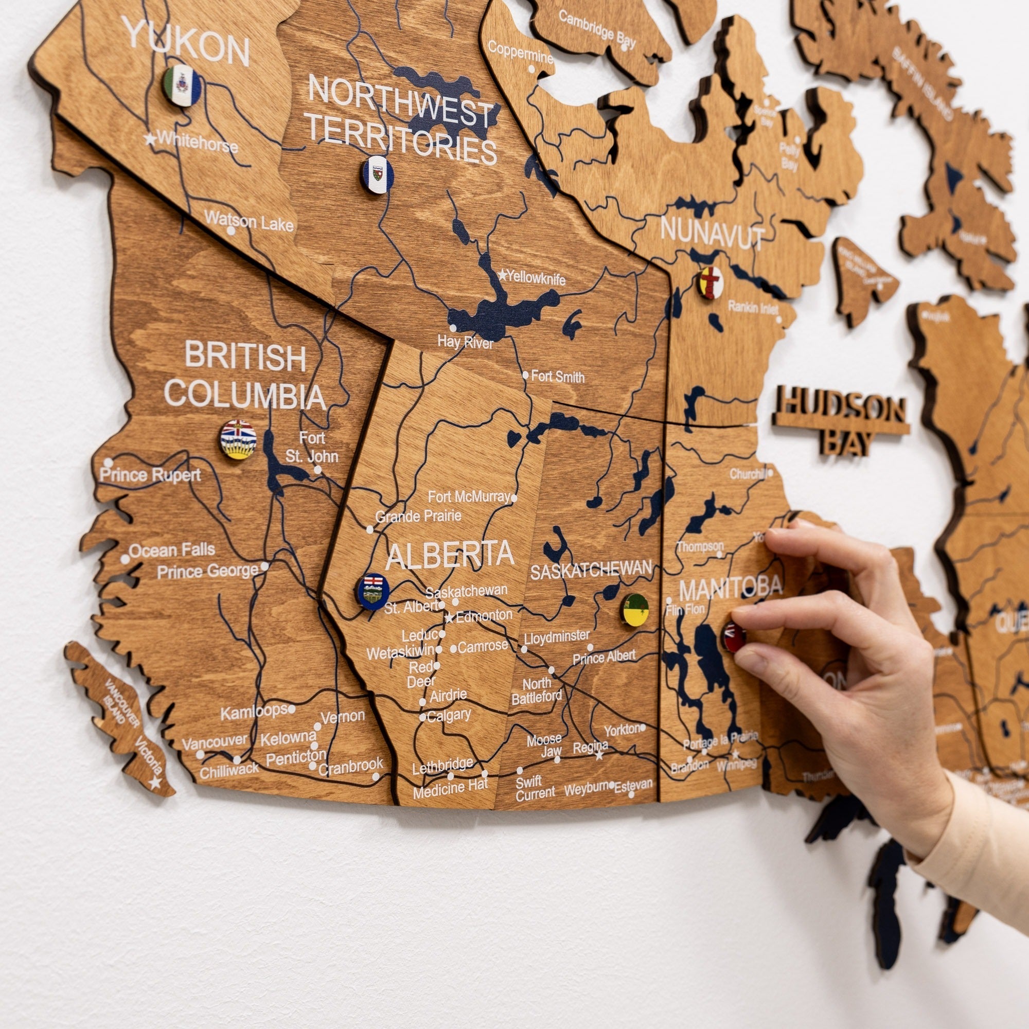 3d Canada Wooden Map Oak