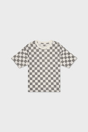 Relaxed Cotton T-shirt With Checker Print
