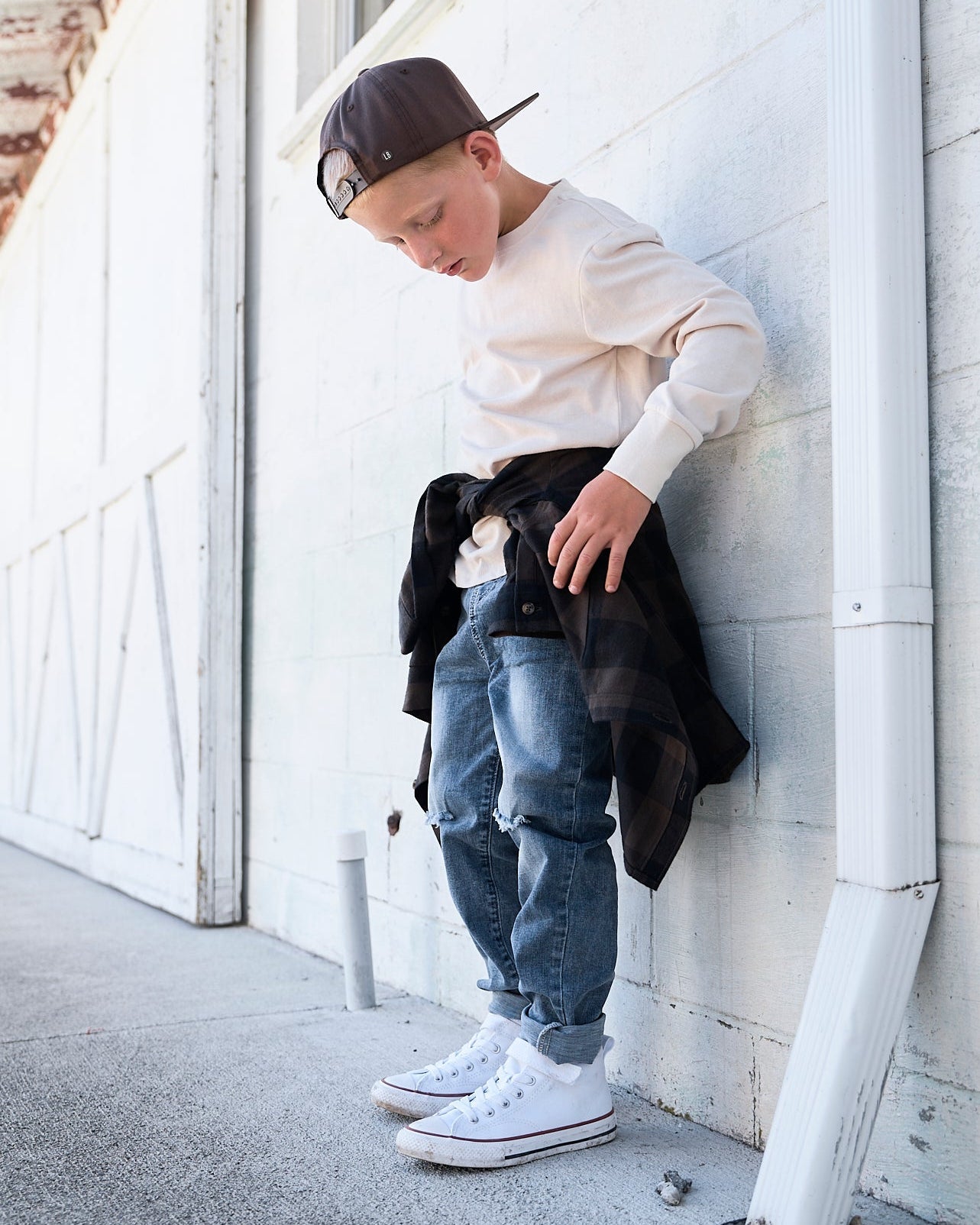 Relaxed Fit Distressed Denim