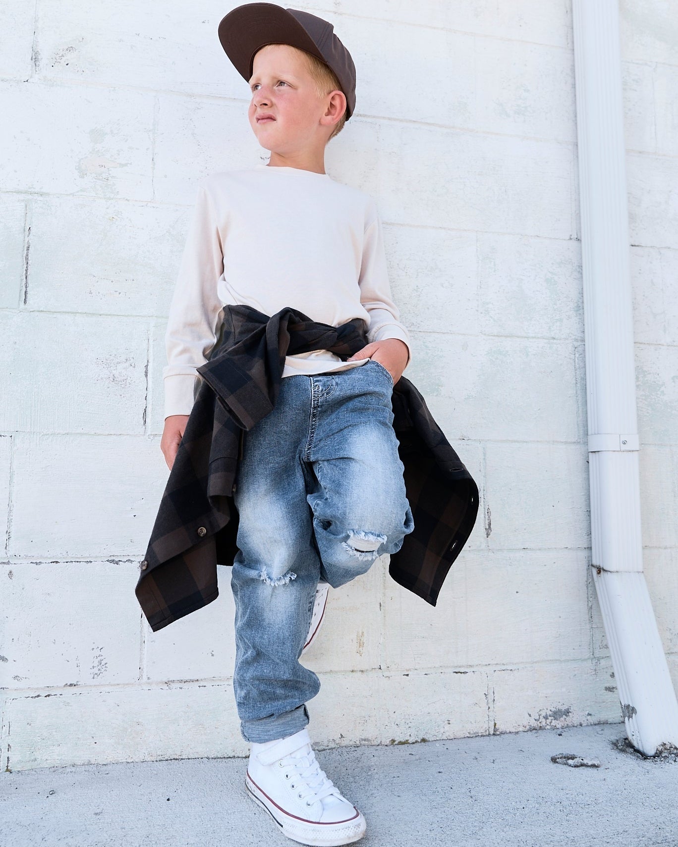 Relaxed Fit Distressed Denim