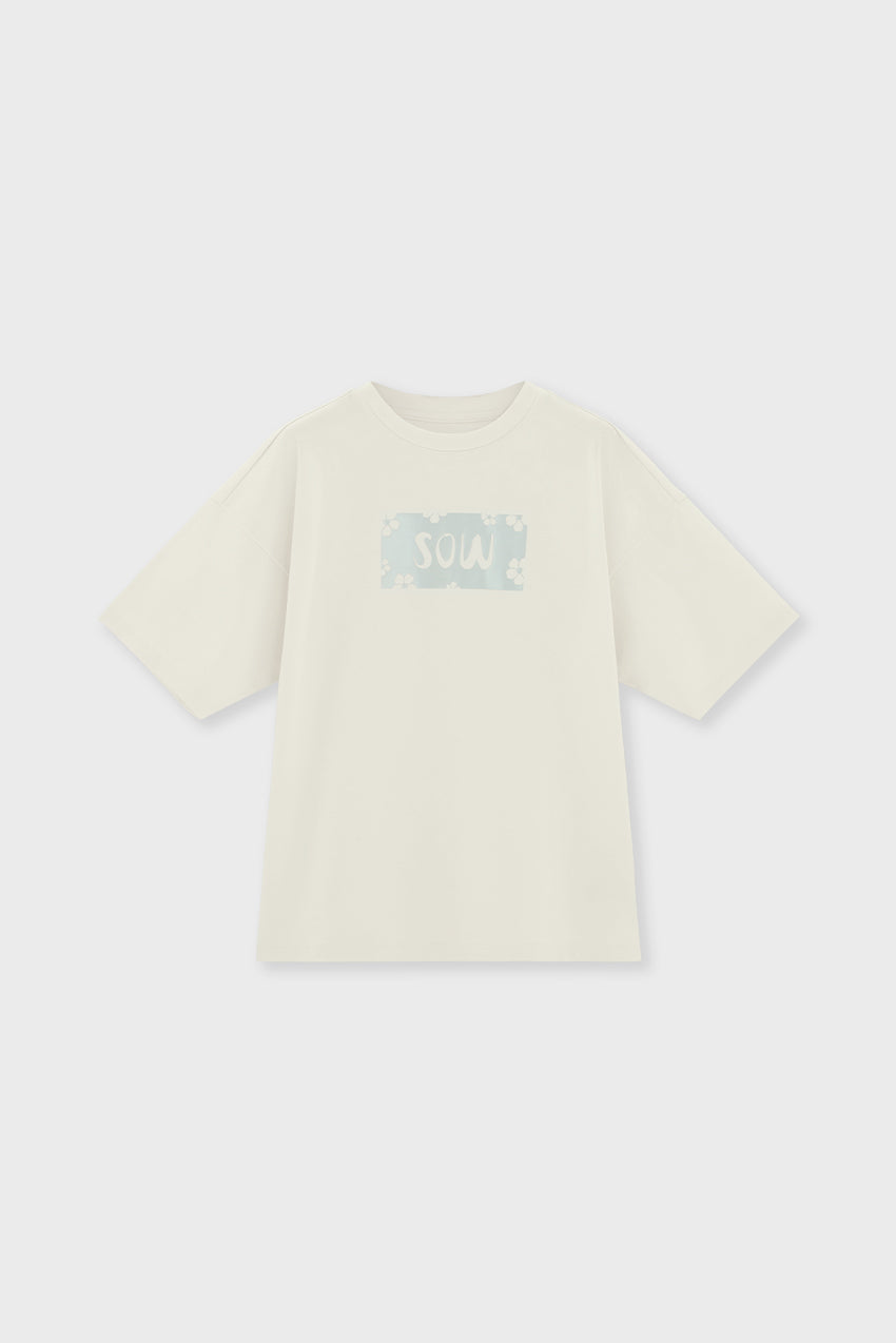Relaxed Organic Cotton T-shirt With Sow Print