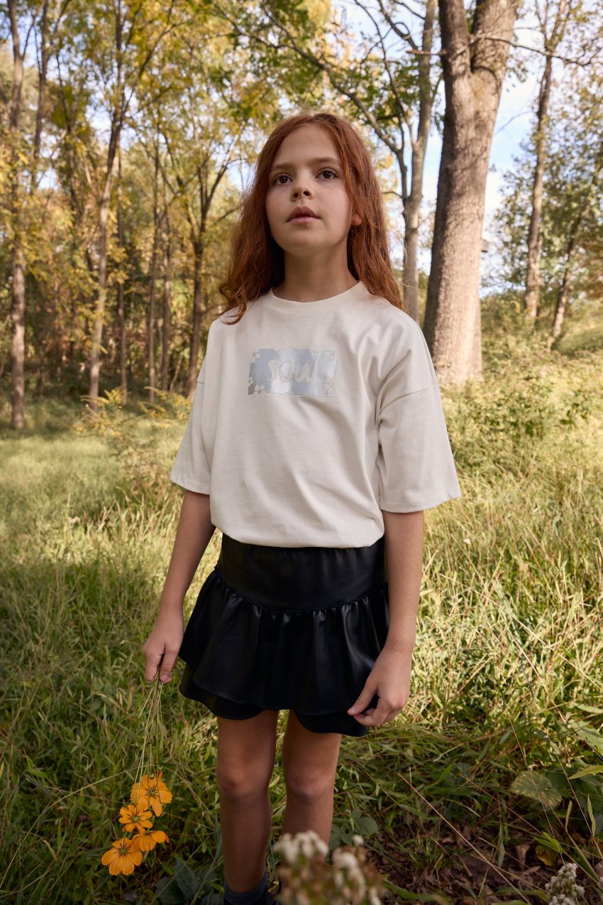 Relaxed Organic Cotton T-shirt With Sow Print