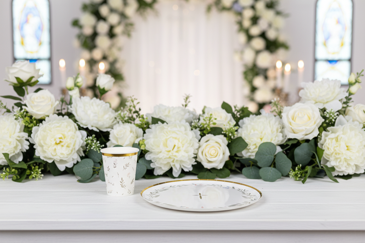 Floral Eucalyptus Paper Cups 9oz (8 Pack)