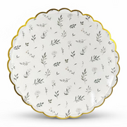 Floral Eucalyptus Large Paper Plates 10" (8 Pack)