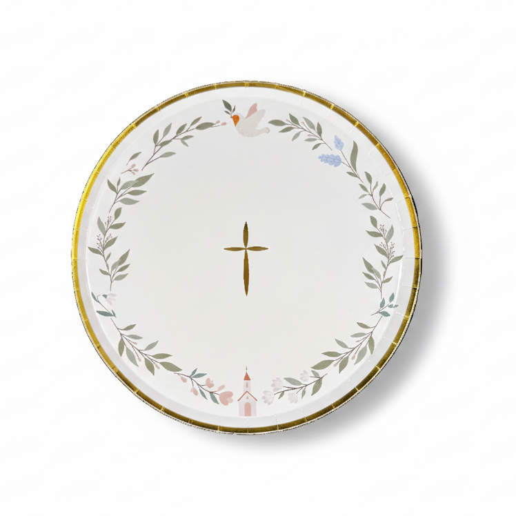 Religious Eucalyptus Dessert Plates 8" (set Of 8)