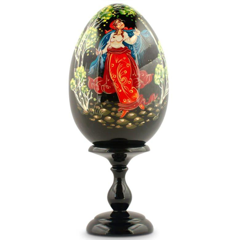 Garden Walk Hand Painted Collectible Wooden Easter Egg 6.25 Inches