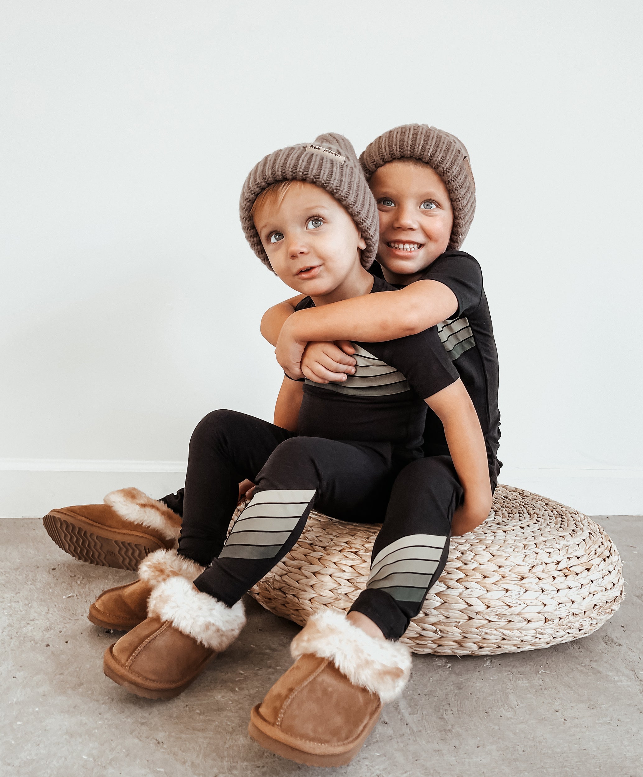 Retro Tan Stripe Two-piece Set