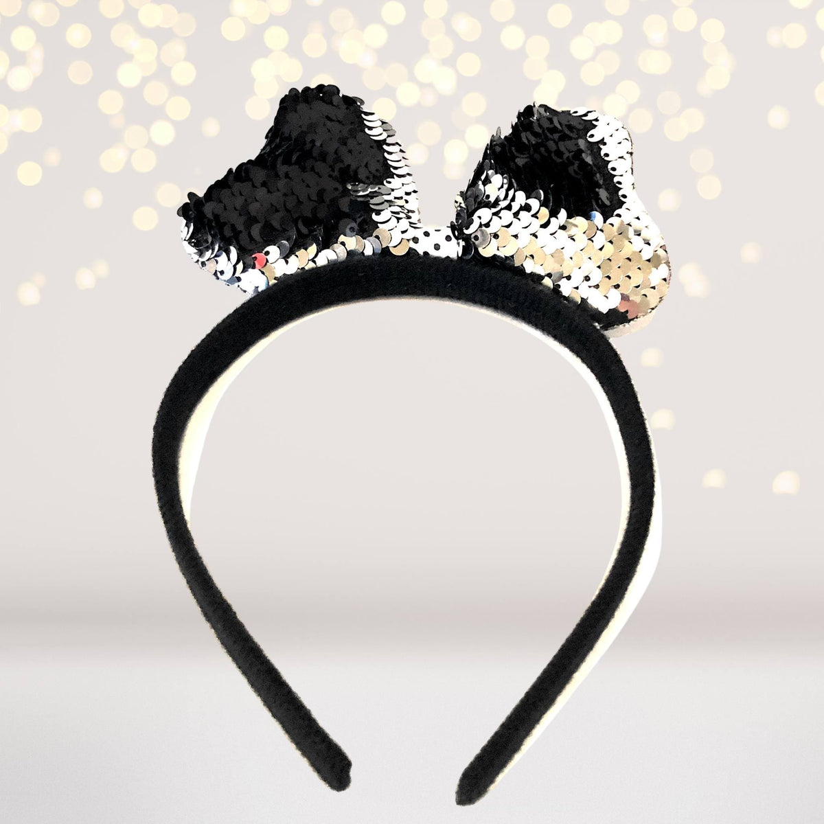 Reversible Sequin Bow Headband, Costume Accessory