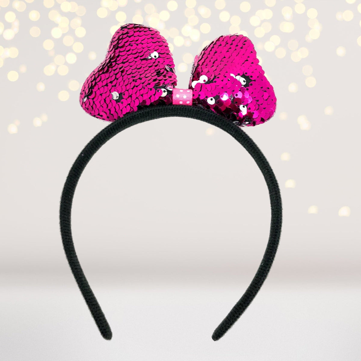 Reversible Sequin Bow Headband, Costume Accessory