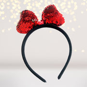 Reversible Sequin Bow Headband, Costume Accessory