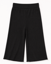 Rhea Ribbed Wide Leg Pants - Black