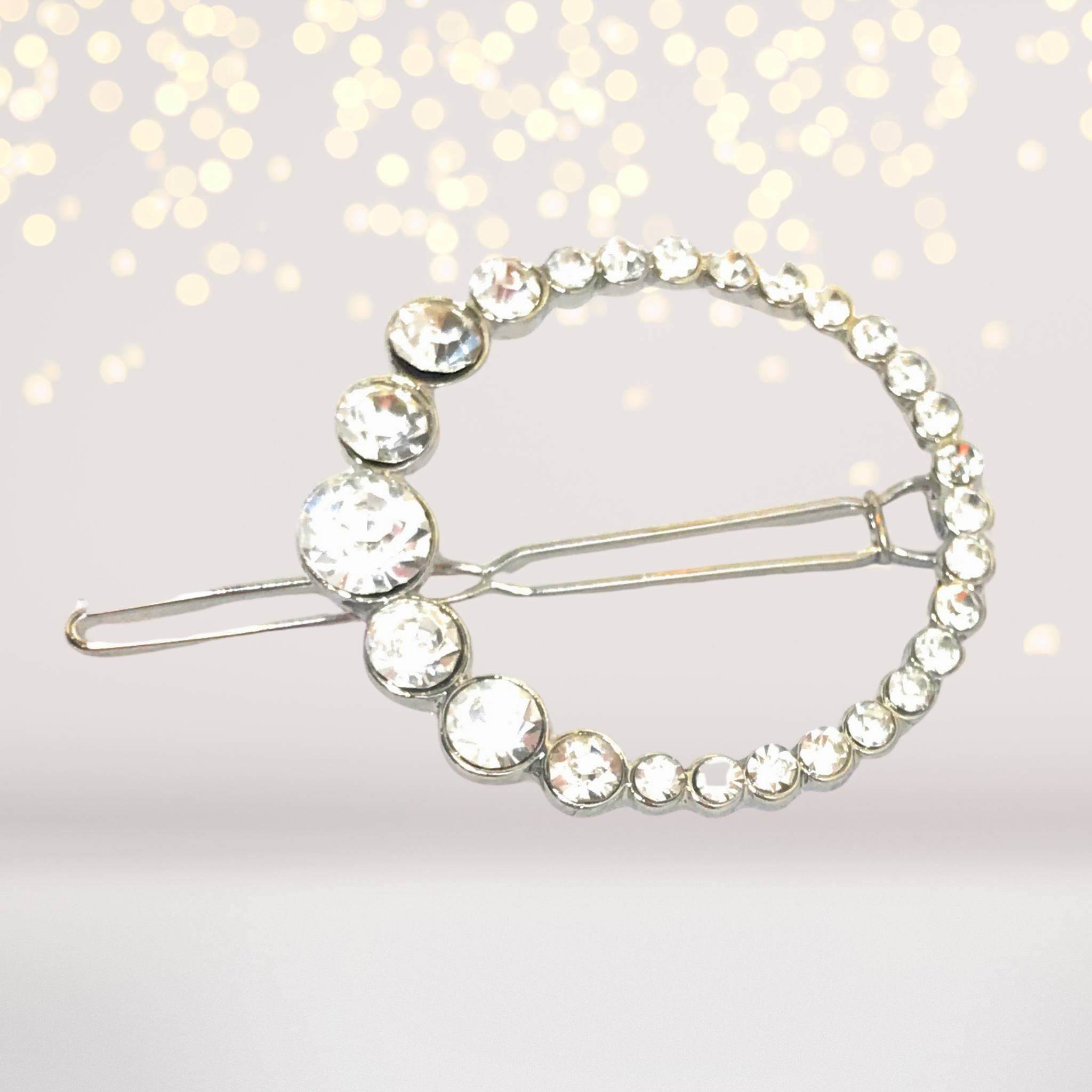 Rhinestone Circle Hair Clips, Rhinestone Hair Pin