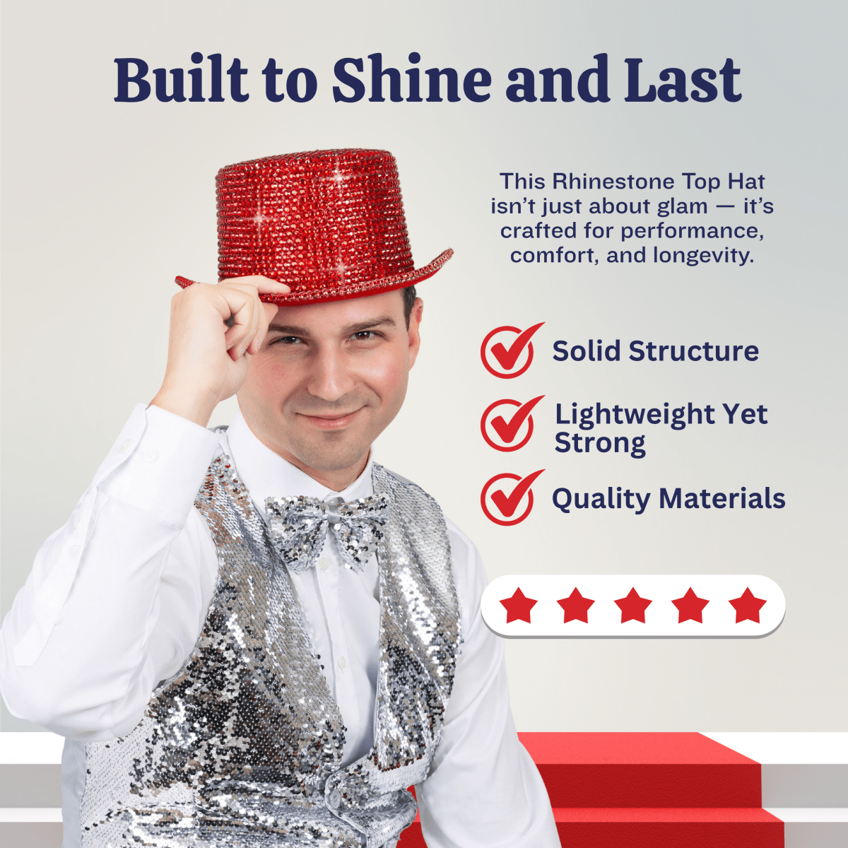 Rhinestone Top Hat