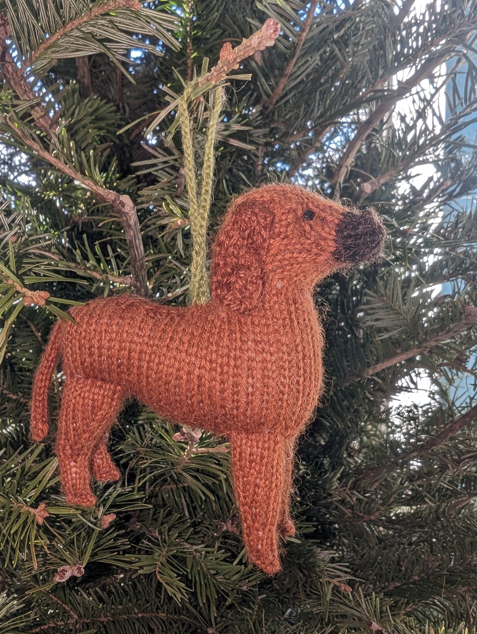 Hand Knit Alpaca Wool Christmas Ornament - Rhodesian Ridgeback Dog