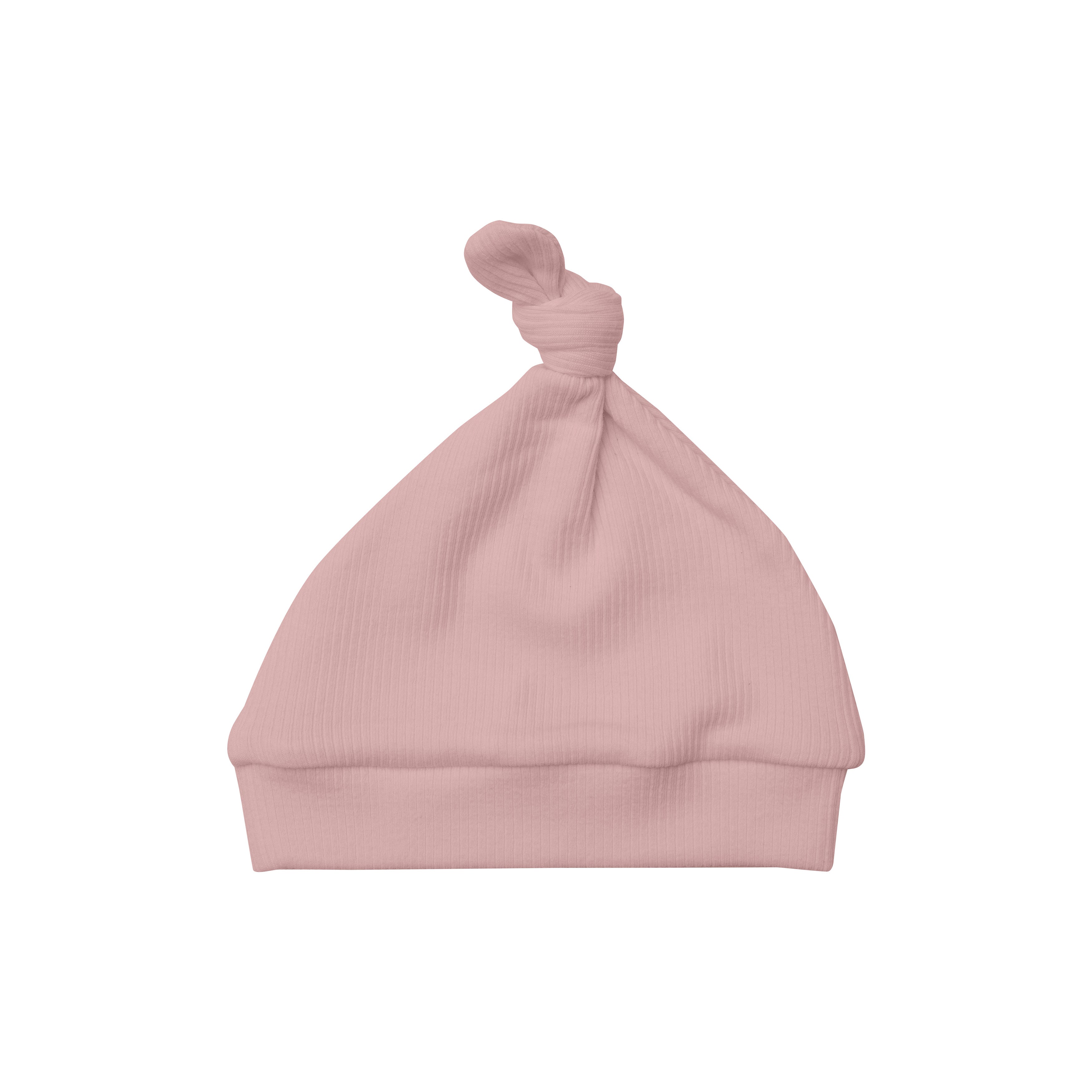 Rib Knotted Hat - Silver Pink Solid