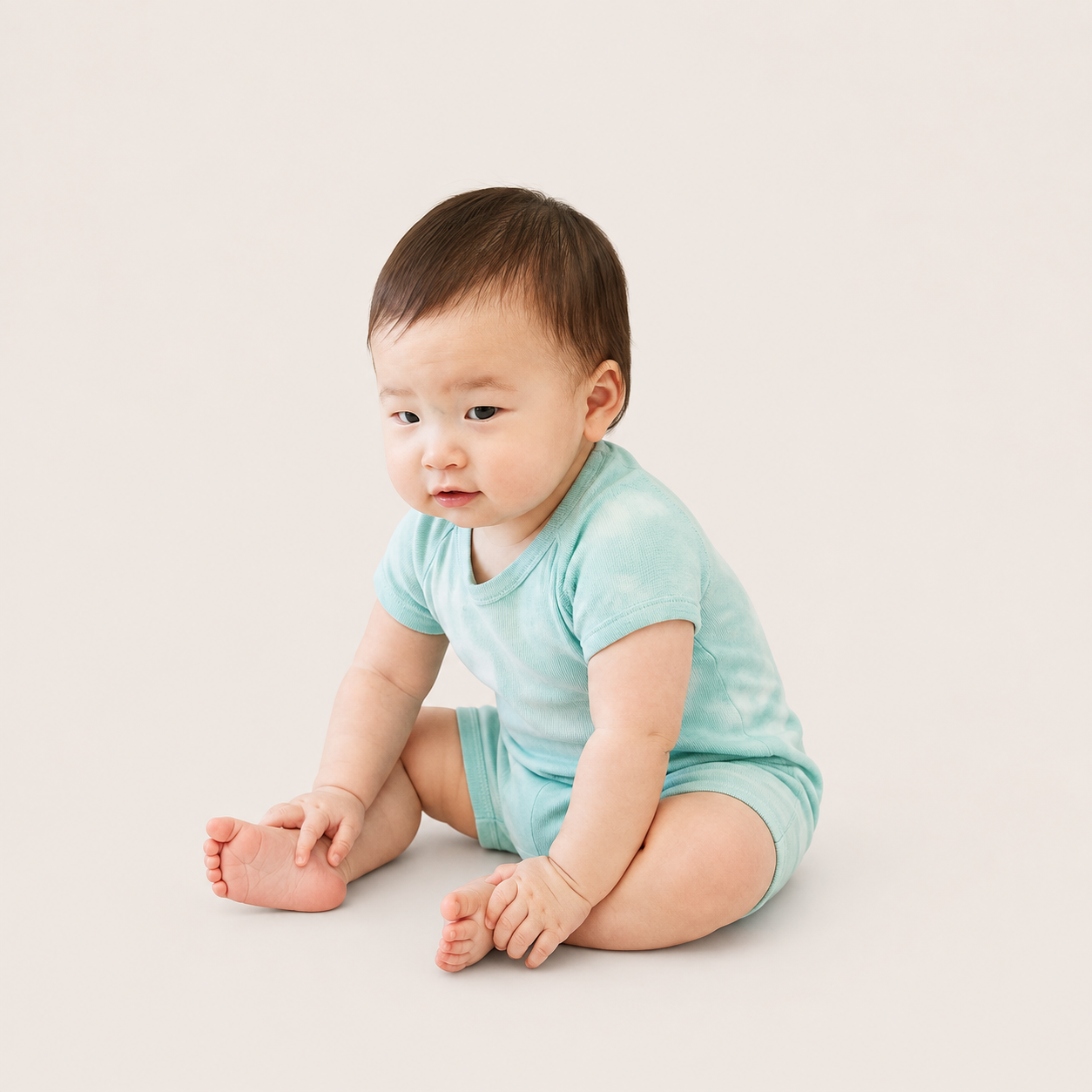 Rib Marble Shortall Onesie