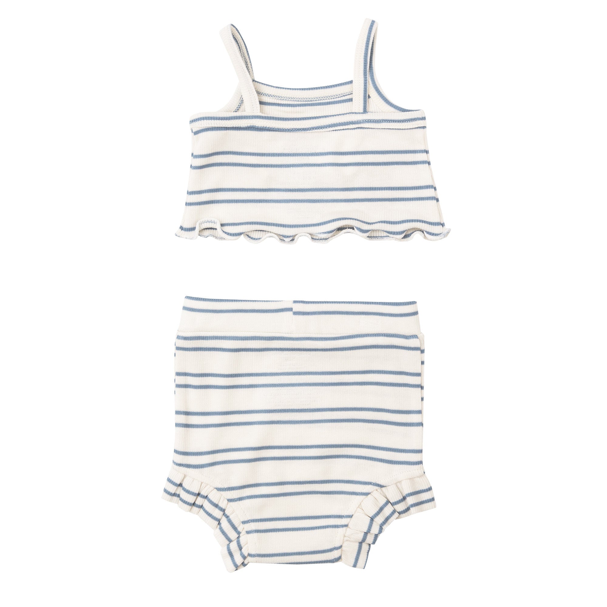 Rib Tank Top & High Waisted Short - Anchor Rib Stripe