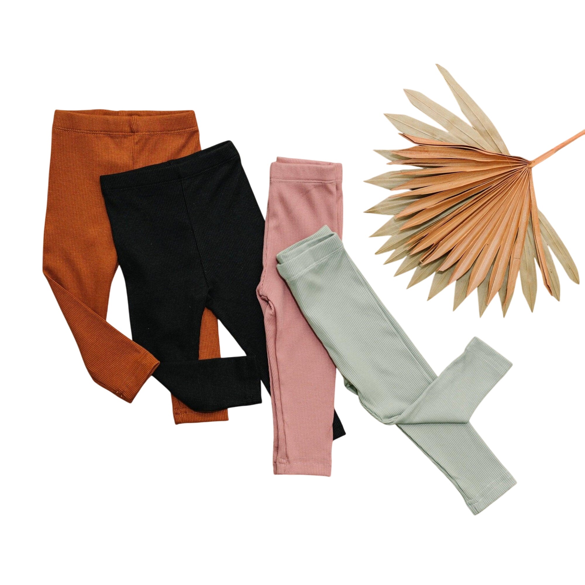 Cozy Ribbed Bamboo Leggings For Kids - Multiple Colors