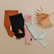 Cozy Ribbed Bamboo Leggings For Kids - Multiple Colors