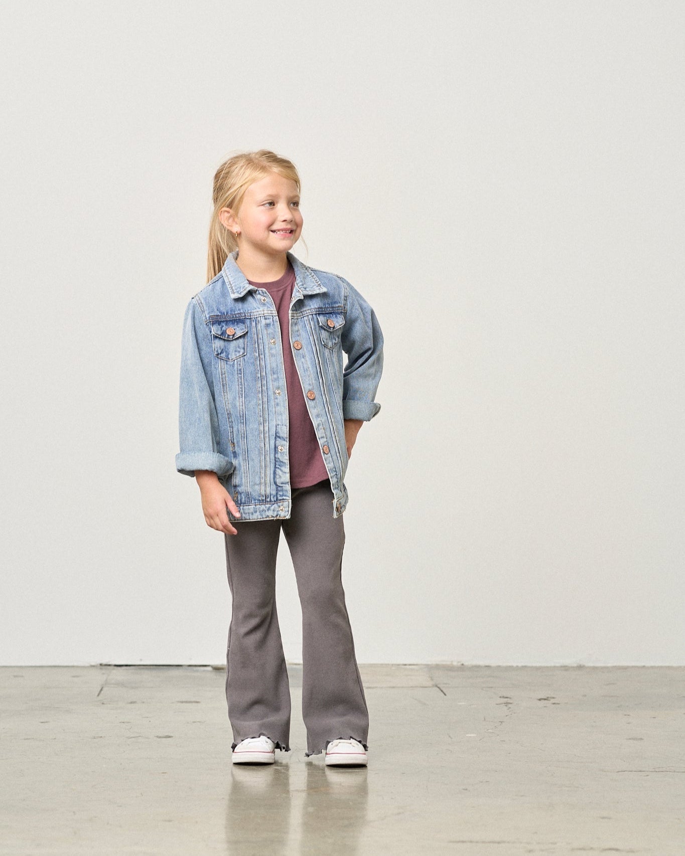 Ribbed Flare Pant - Graphite