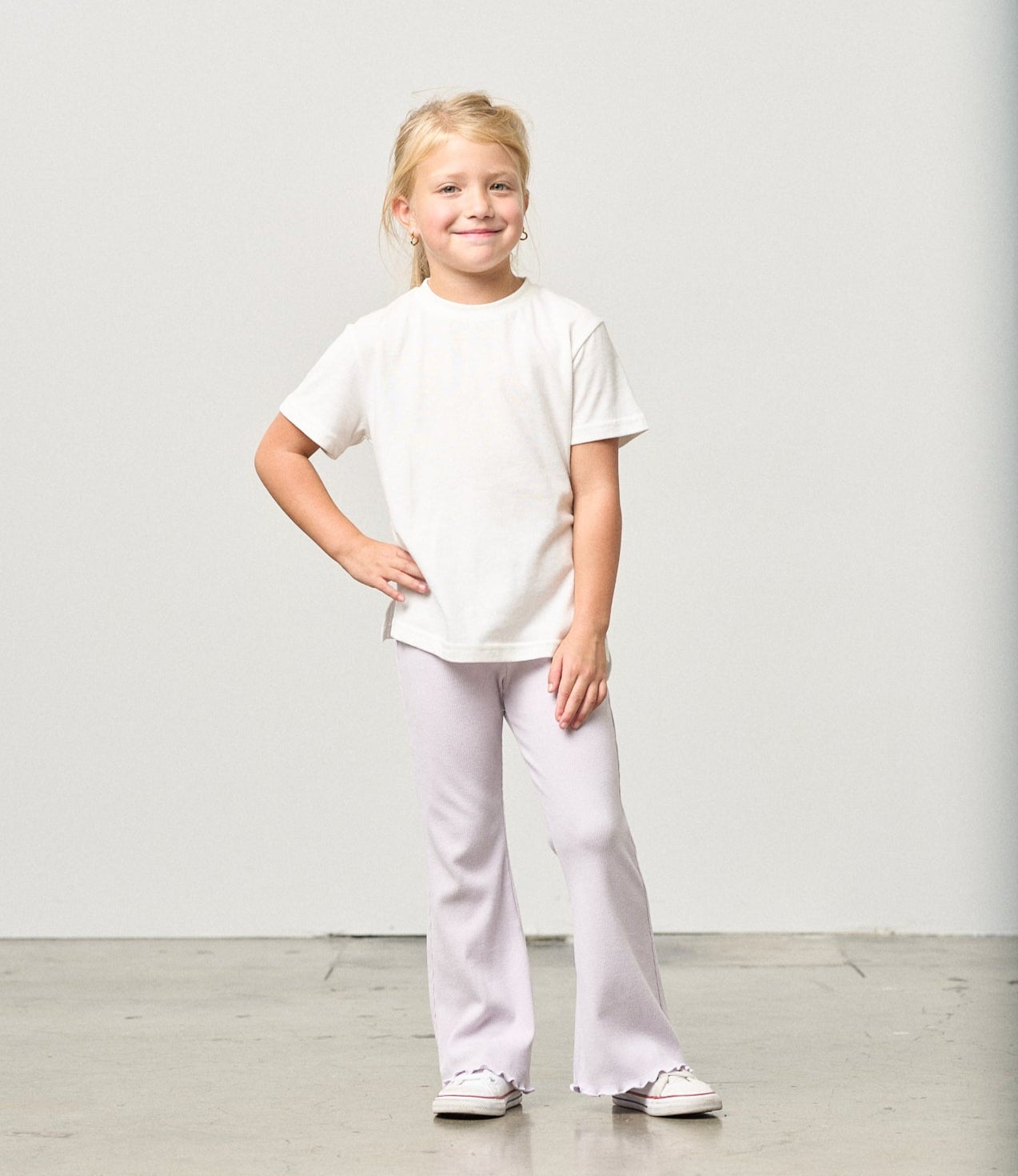 Ribbed Flare Pant - Lilac