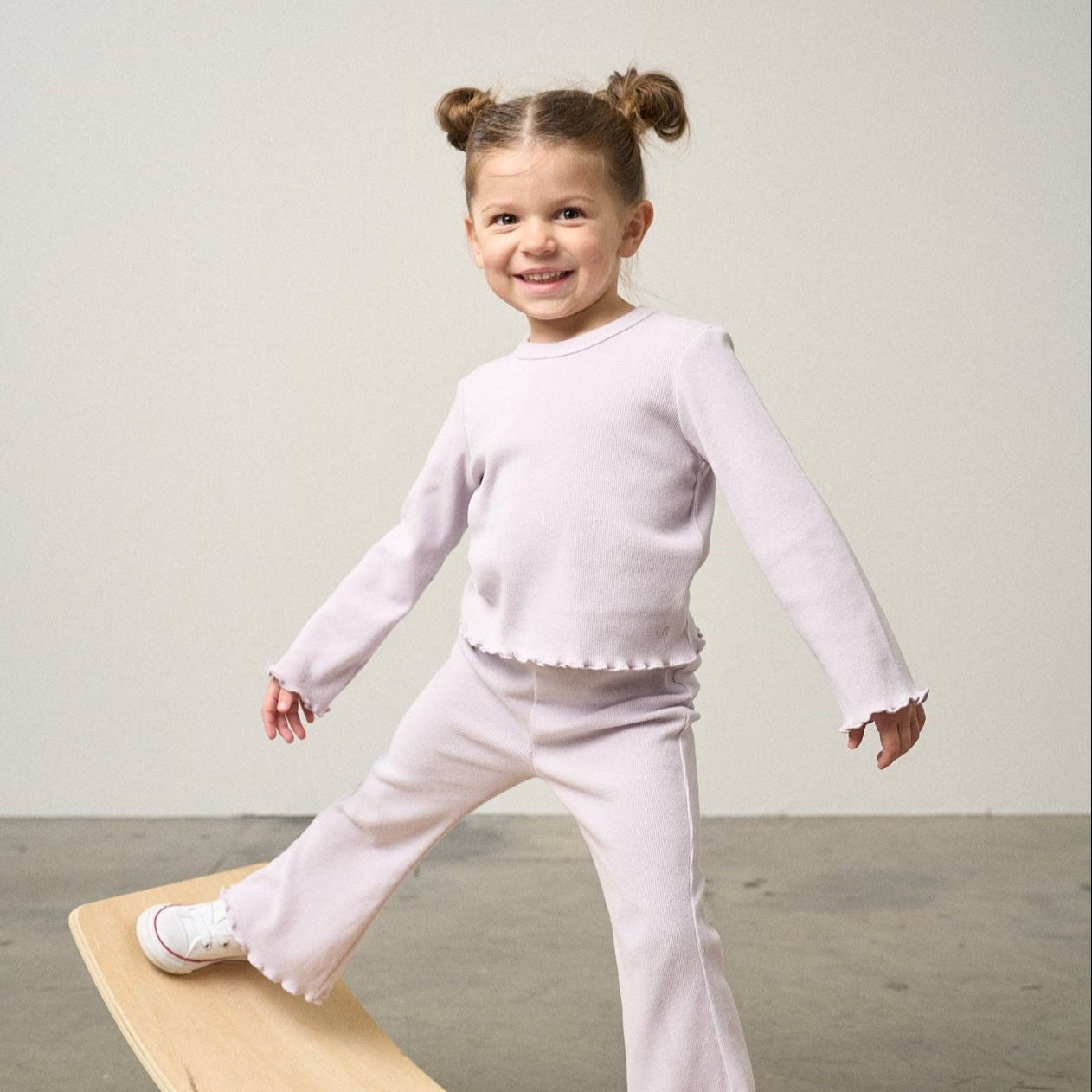 Ribbed Flare Pant - Lilac