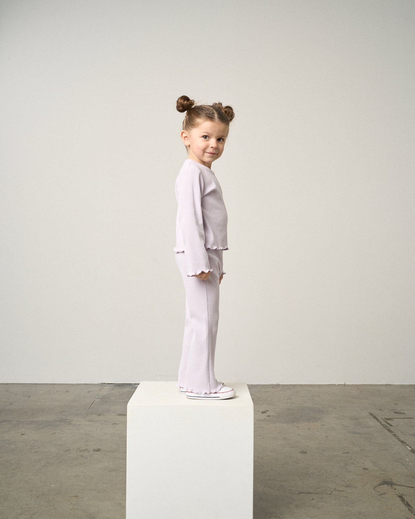 Ribbed Flare Pant - Lilac