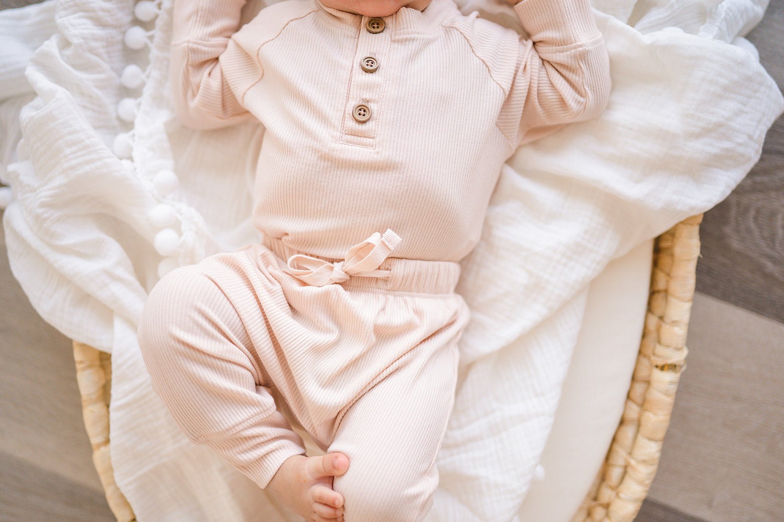 Bamboo Jogger Pants - Blush Ribbed