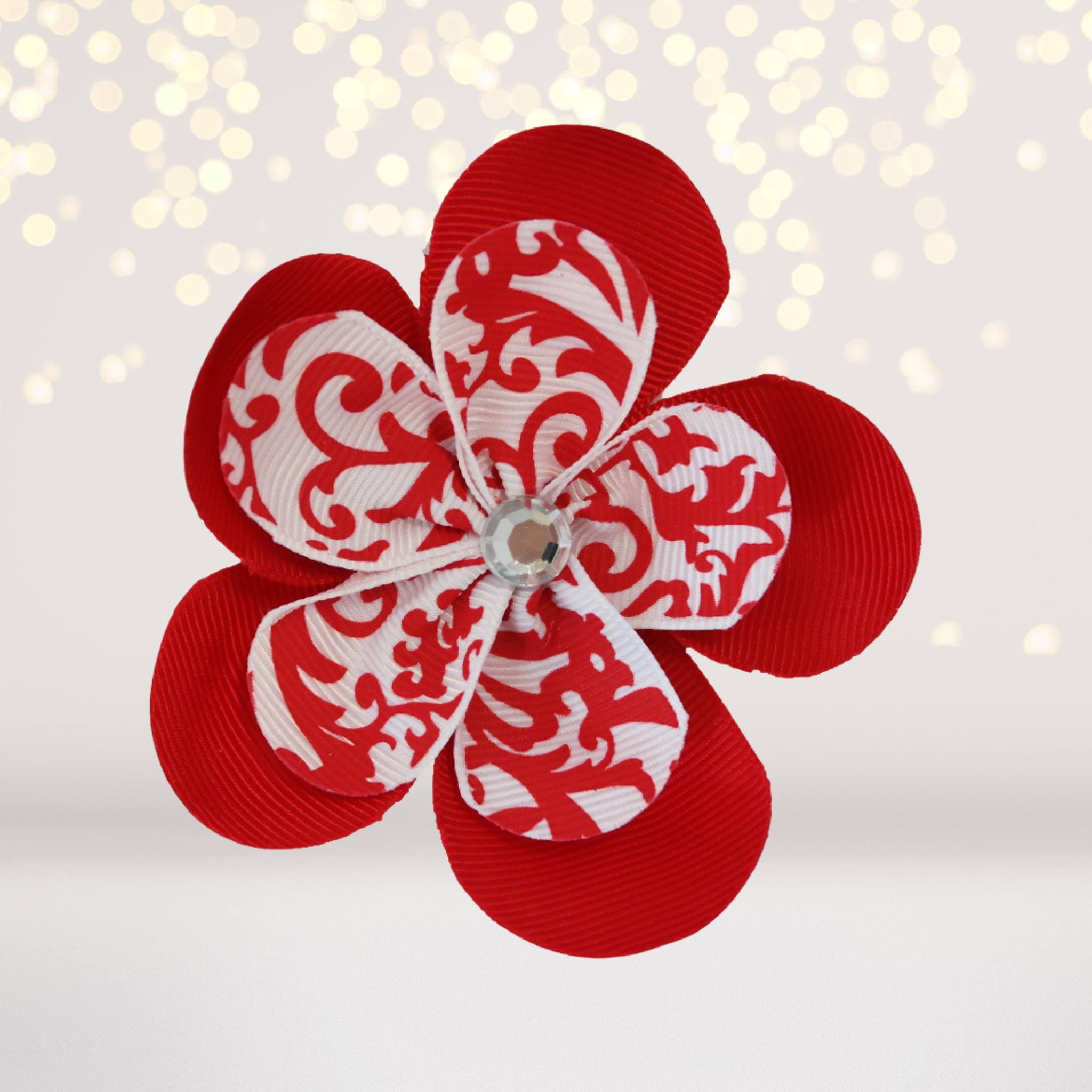 Ribbon Hair Flowers, Hair Flower Clips For Girls