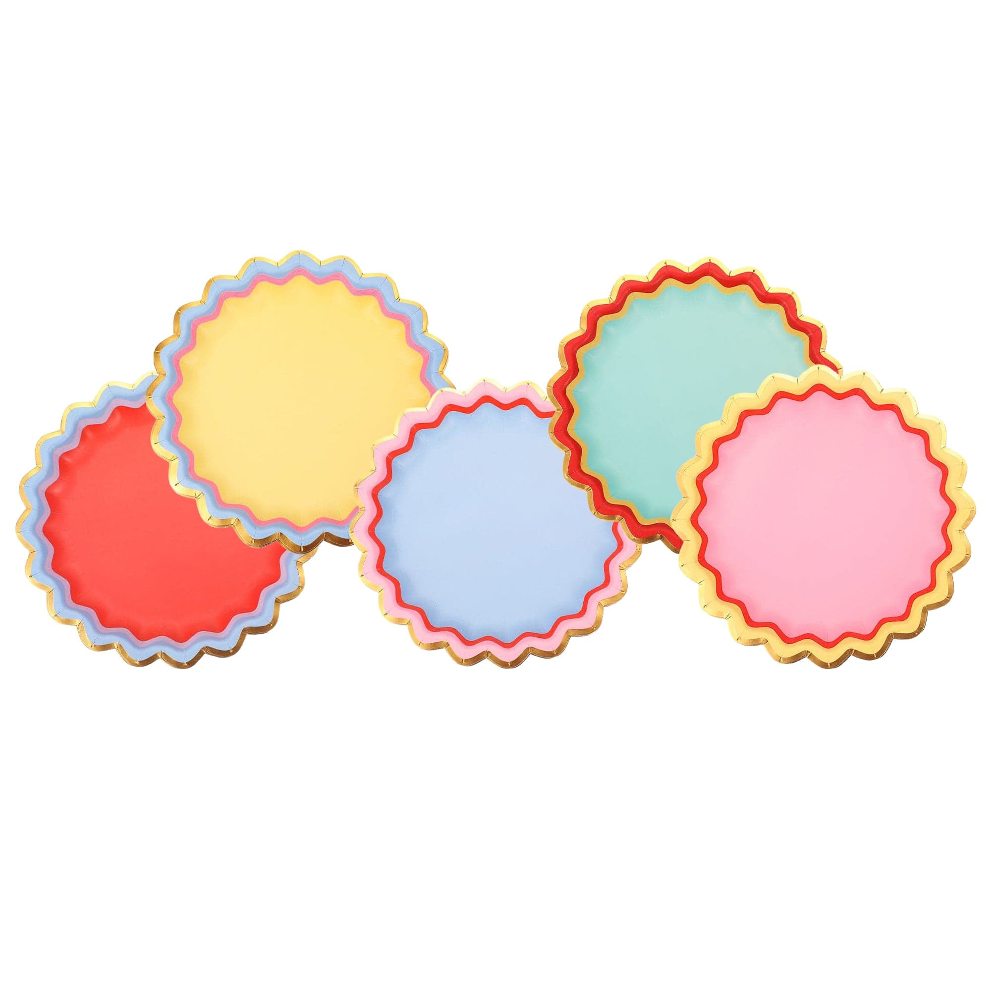 Rainbow Ric Rac Assorted Dessert Plates (10 Count)