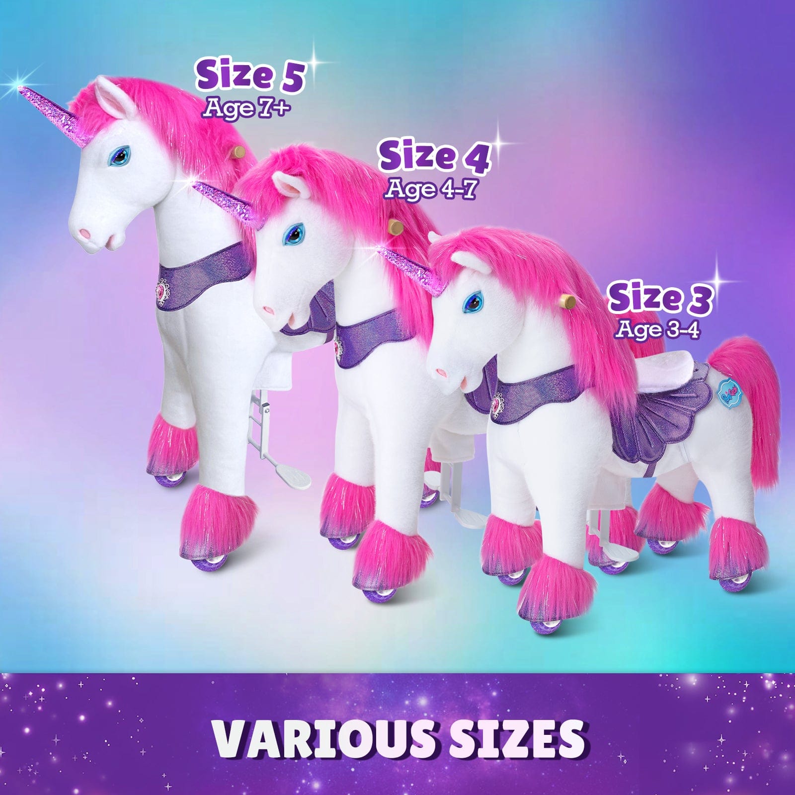 Model Y® Unicorn Ride-on Toy Age 3–4 – Pink/purple