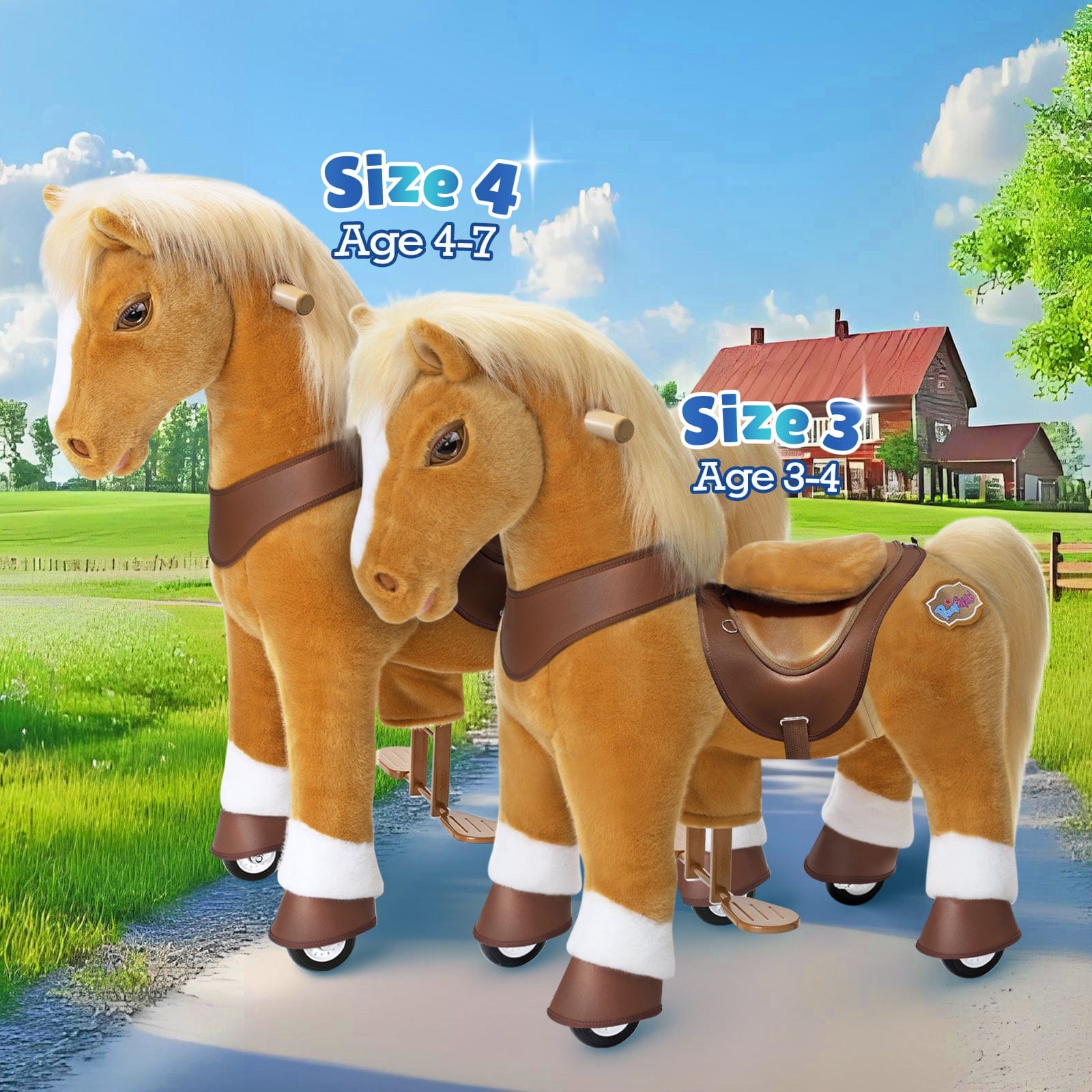 Model Y Light Brown Horse Rideable Toy For Age 3-4