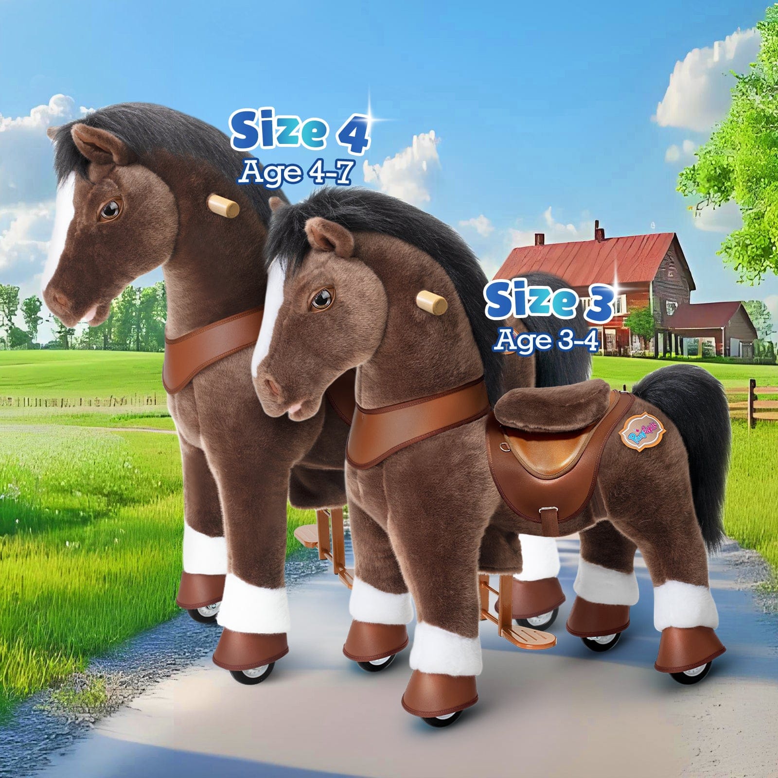 Model Y Chocolate Brown Horse Rideable Toy For Age 3-4