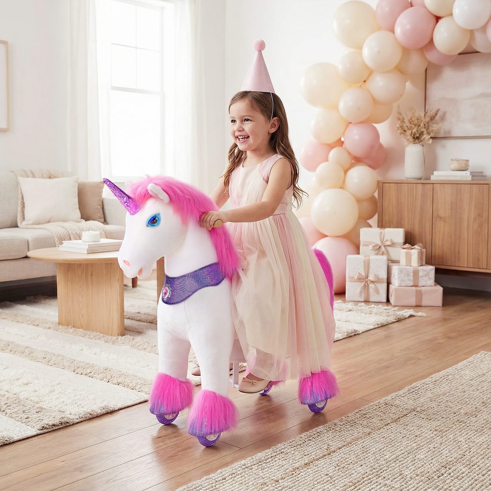 Model Y® Unicorn Ride-on Toy Age 3–4 – Pink/purple