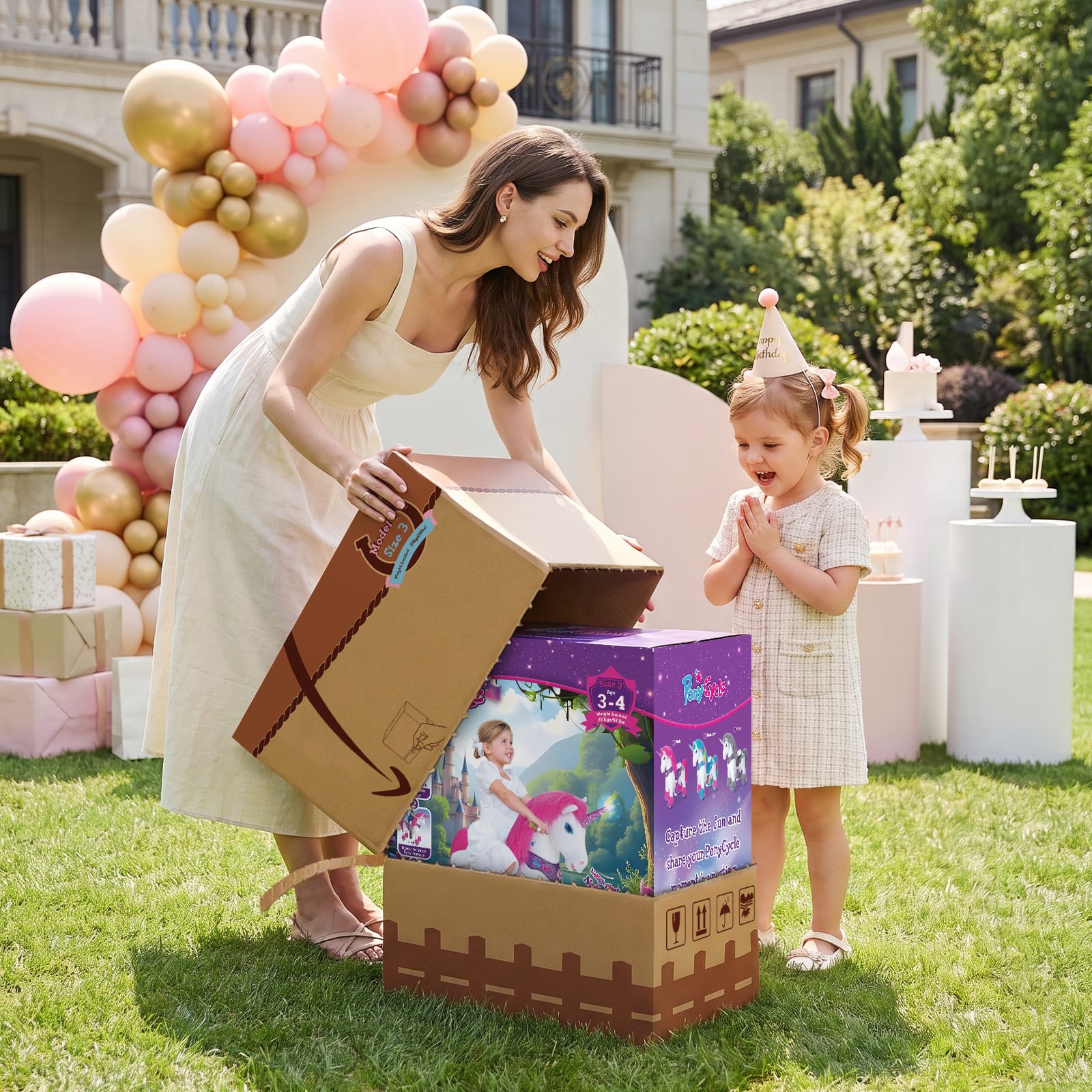 Model Y Grey Unicorn Rideable Toy For Age 3-4