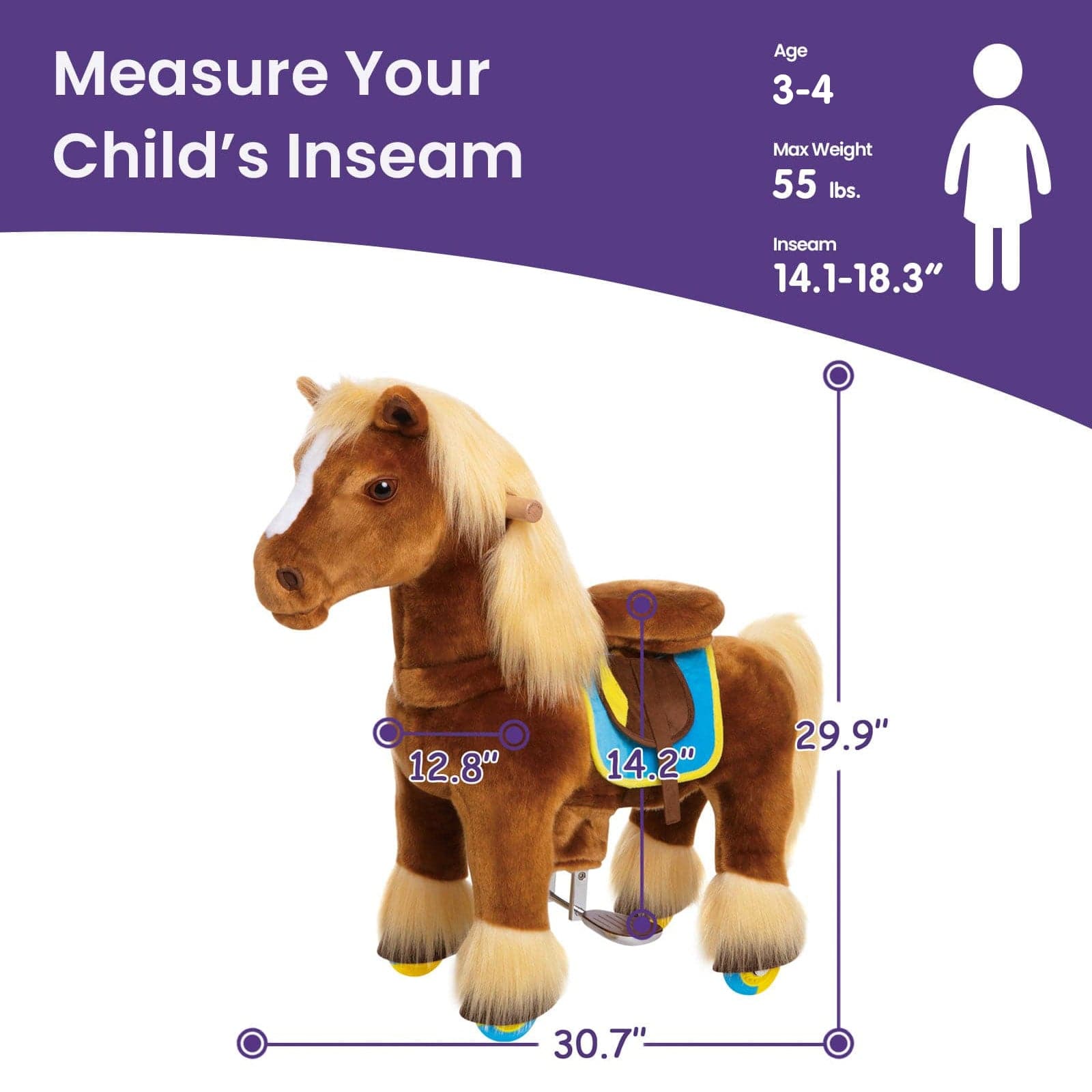 Model X® Horse Ride-on Toy Age 3–4 – Brown
