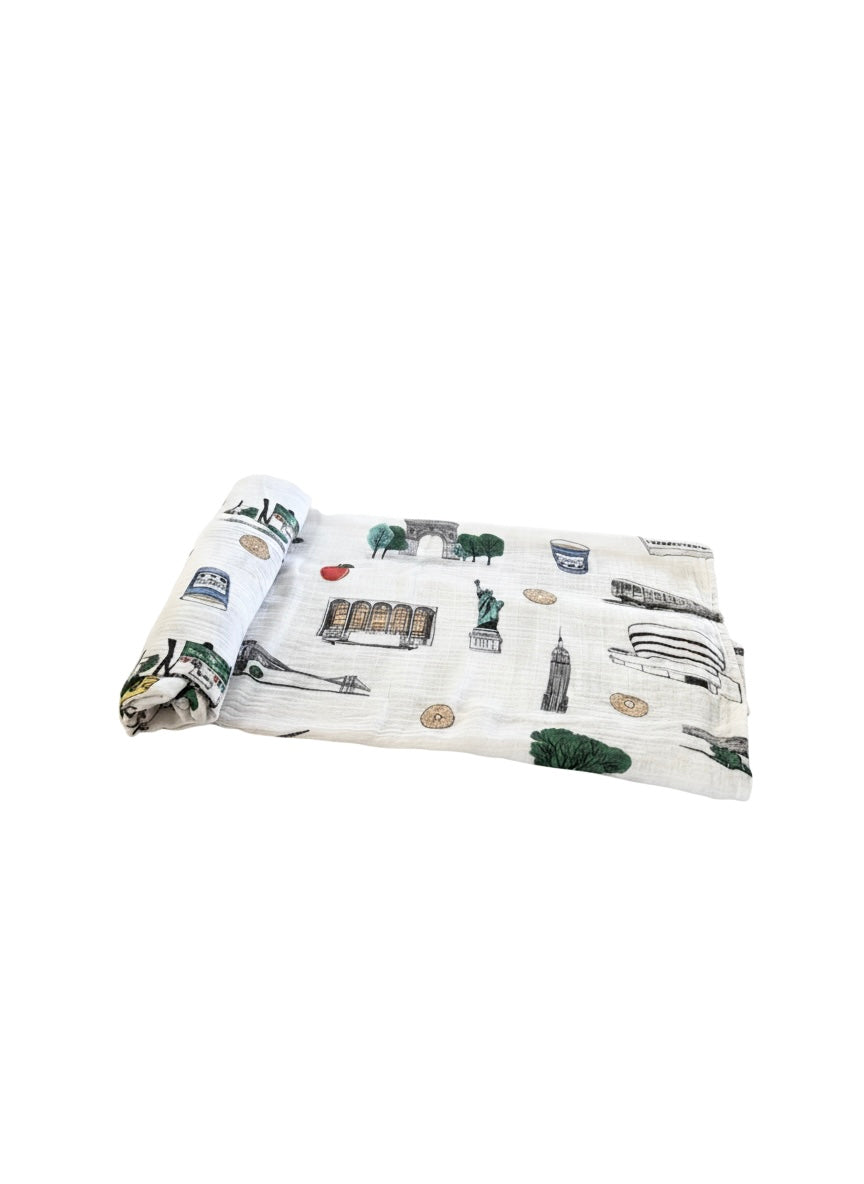 Washington Square Park Nyc Newborn Gift Bundle: Swaddle, Bib & Onesie