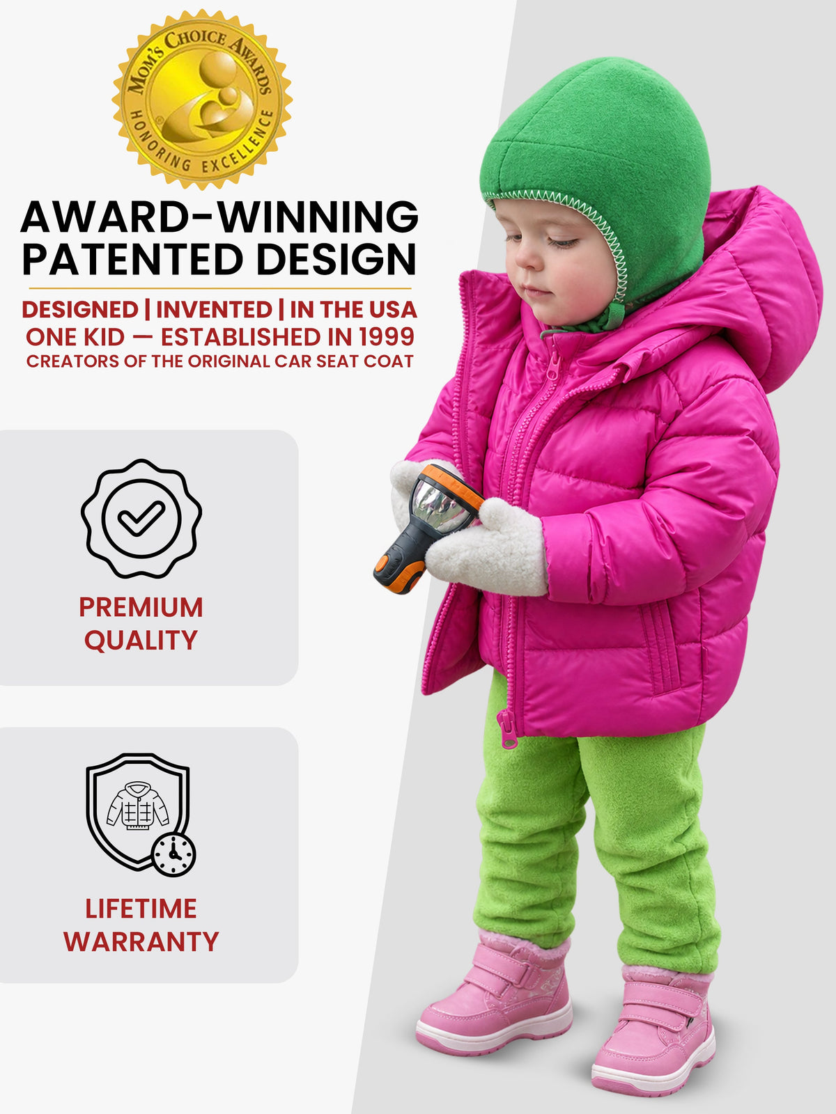 Car Seat Coat | The Road Coat Down - Fuchsia