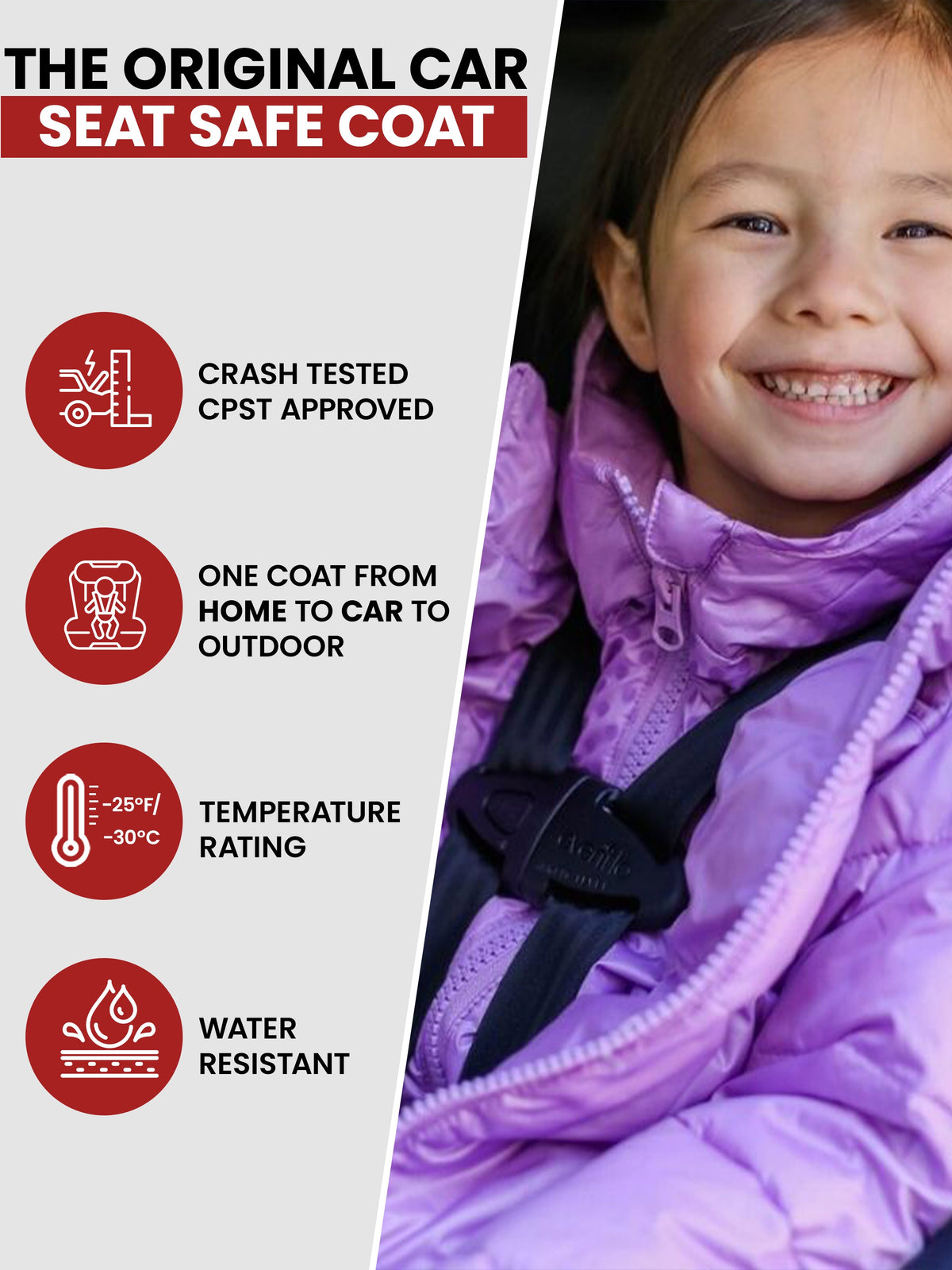 Car Seat Coat | The Road Coat Down - Lilac