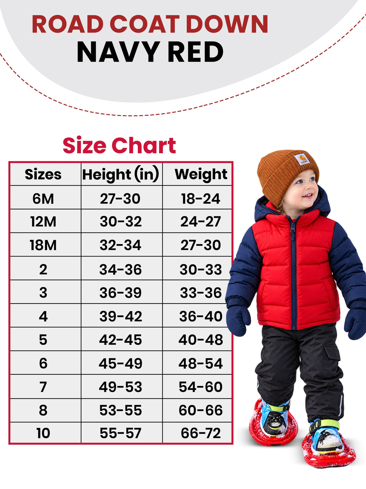 Car Seat Coat | The Road Coat Down - Navy/red