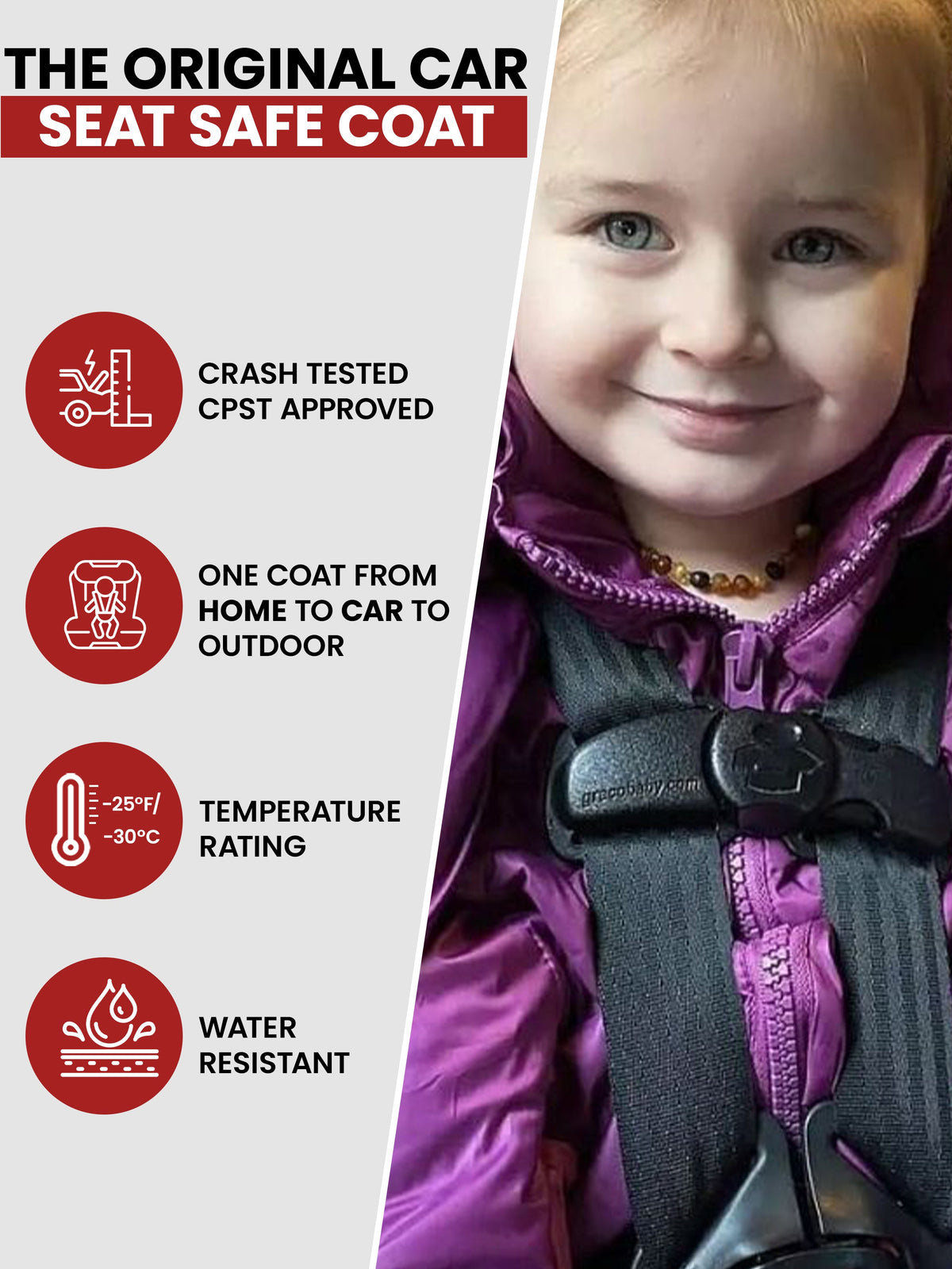 Car Seat Coat | The Road Coat Down - Plum