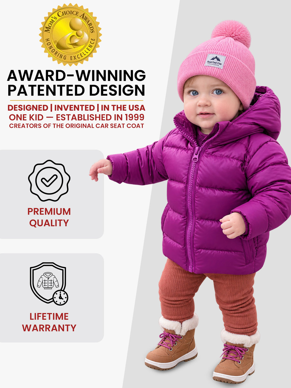 Car Seat Coat | The Road Coat Down - Plum