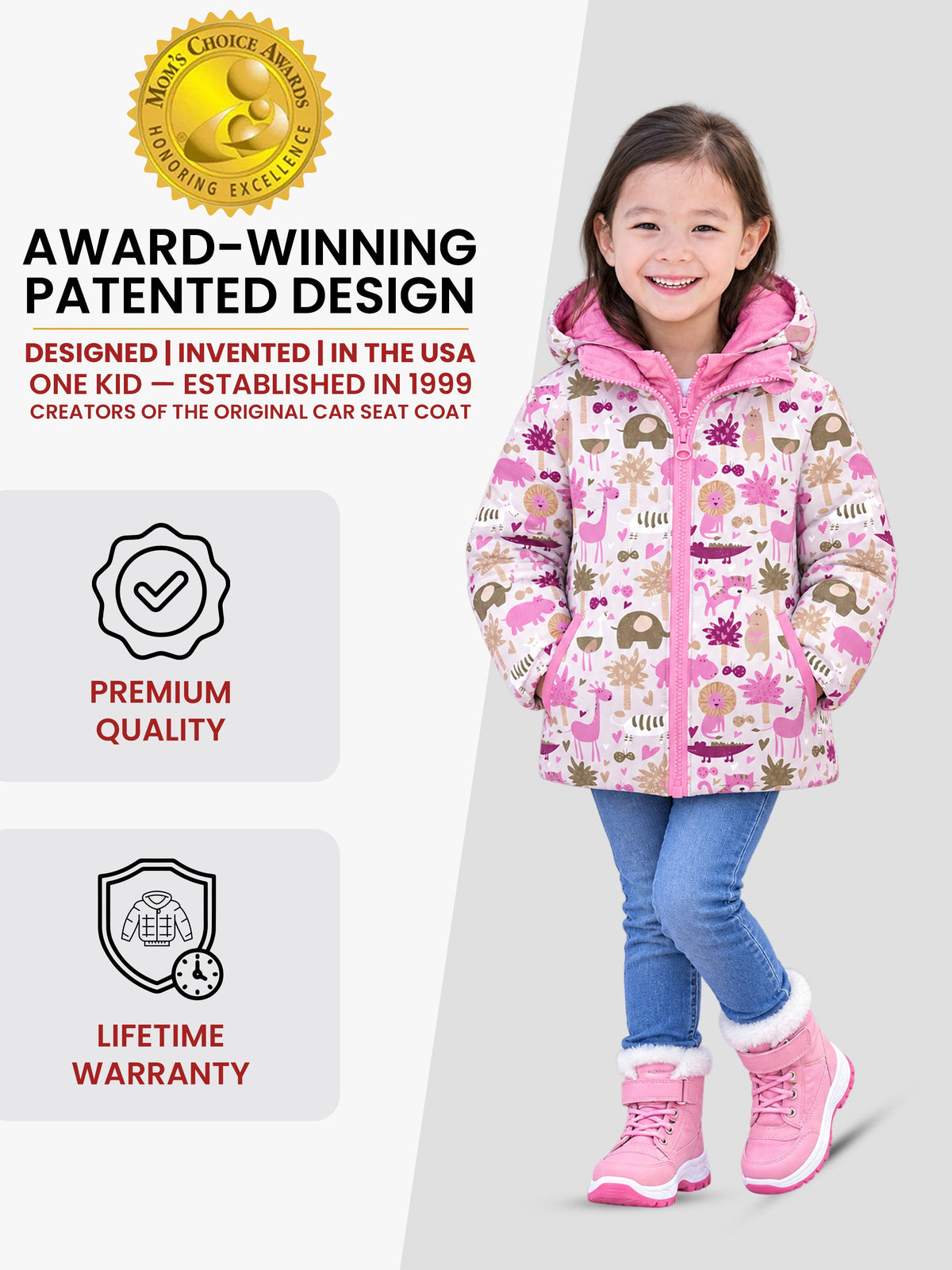 Car Seat Coat | The Road Coat Down - Safari Print