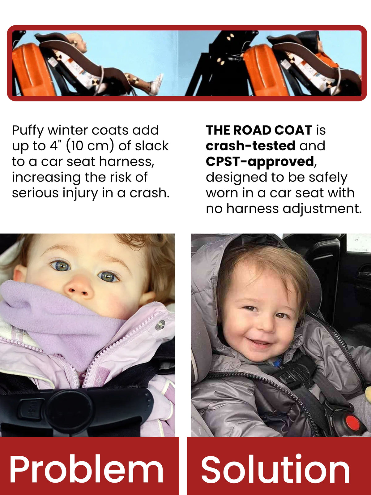 Car Seat Coat | The Road Coat Down - Lilac/plum