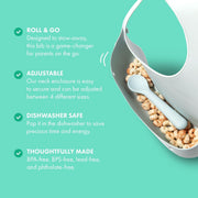 Avanchy Roll & Go Silicone Bibs For Babies + Spoon