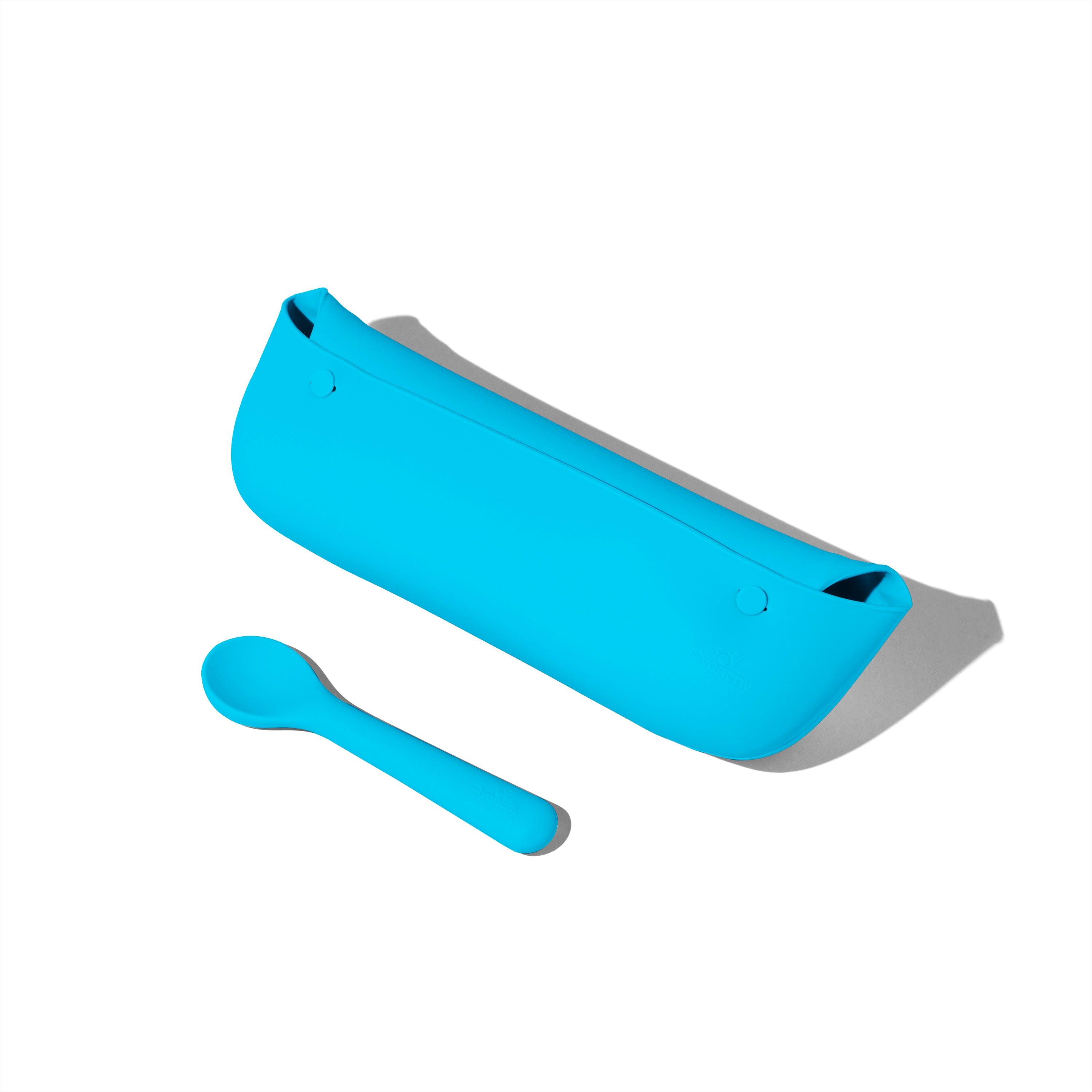 Avanchy Roll & Go Silicone Bibs For Babies + Spoon