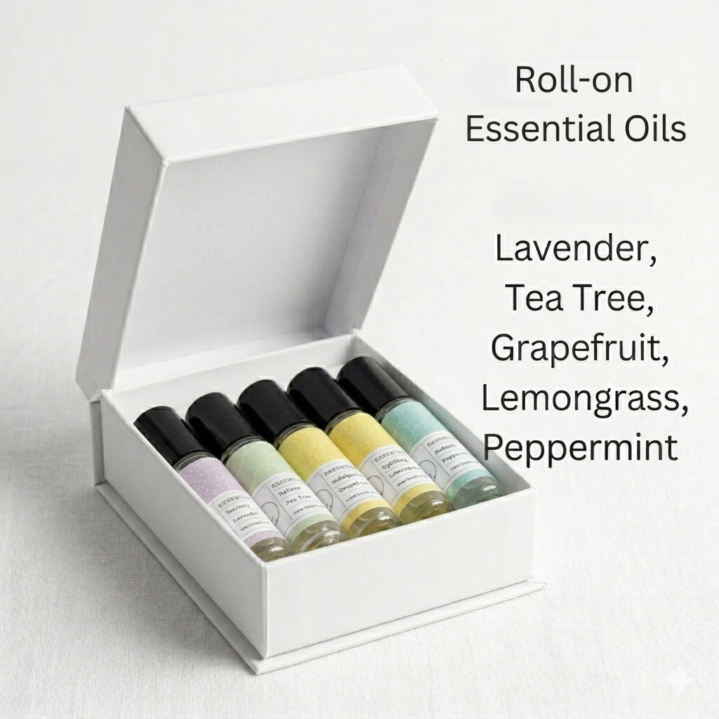 Essential Oils Roll-on With Crystals - Set Of 5