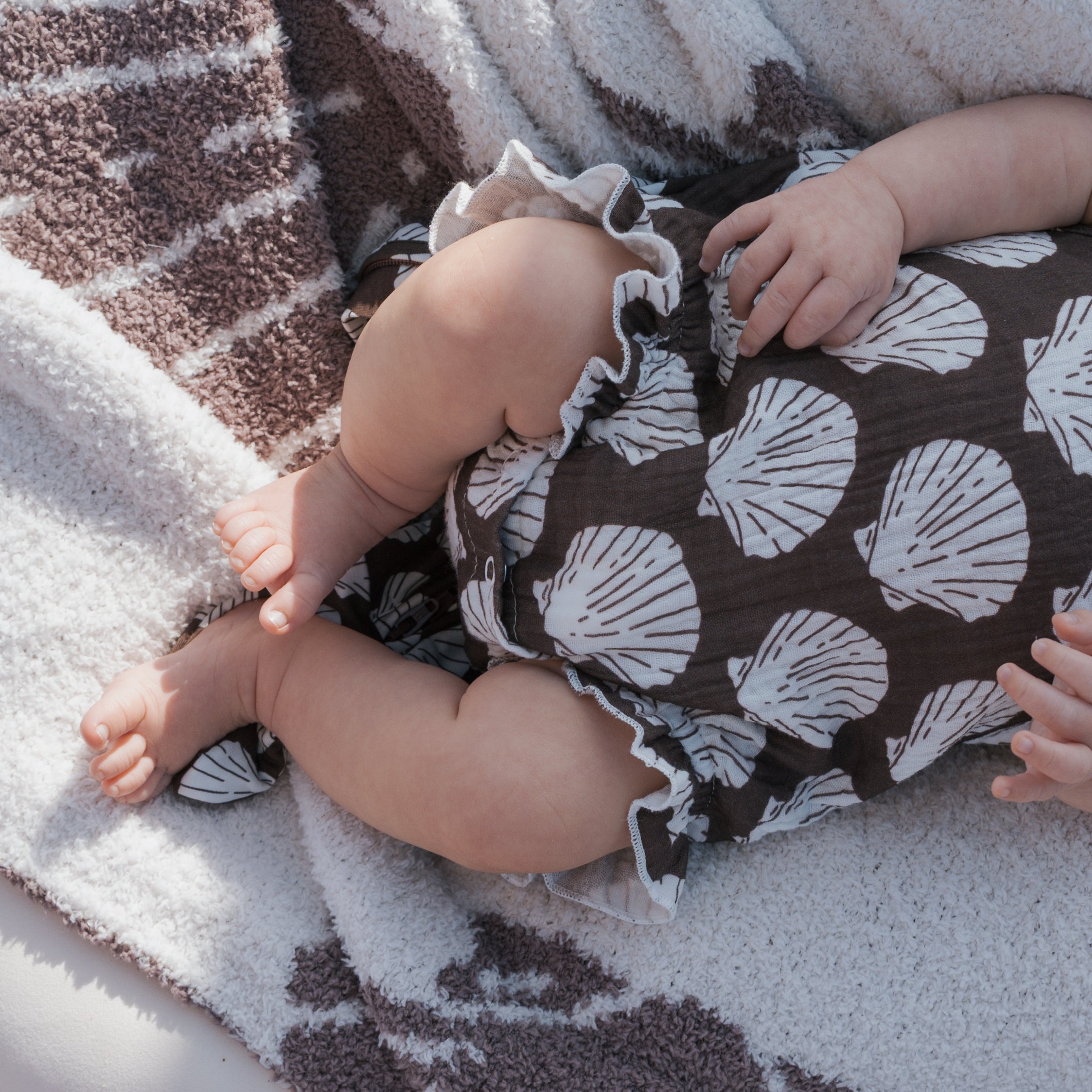 Muslin Sleeveless Tank Romper | Seashells