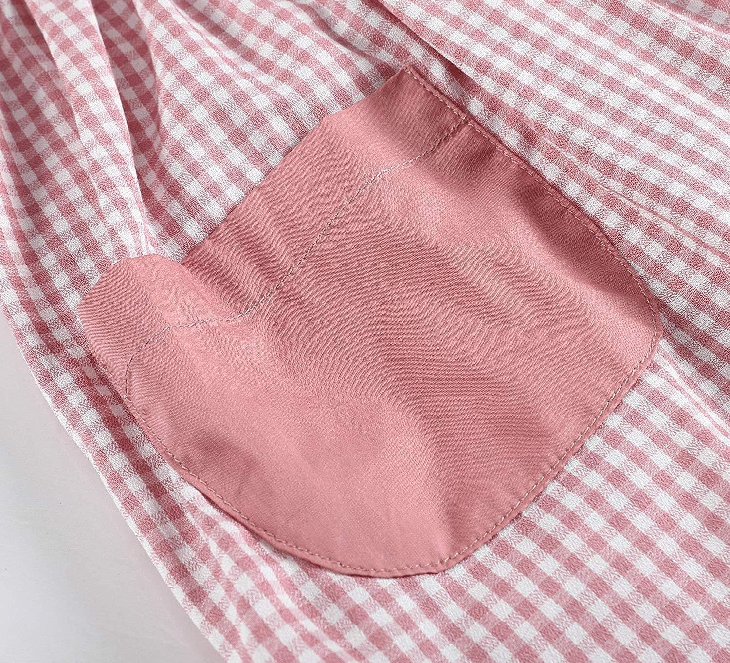 Rose Gingham Little Piggy Sleeveless A-line Dress