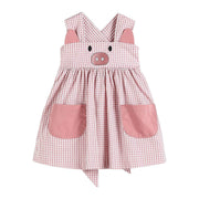 Rose Gingham Little Piggy Sleeveless A-line Dress